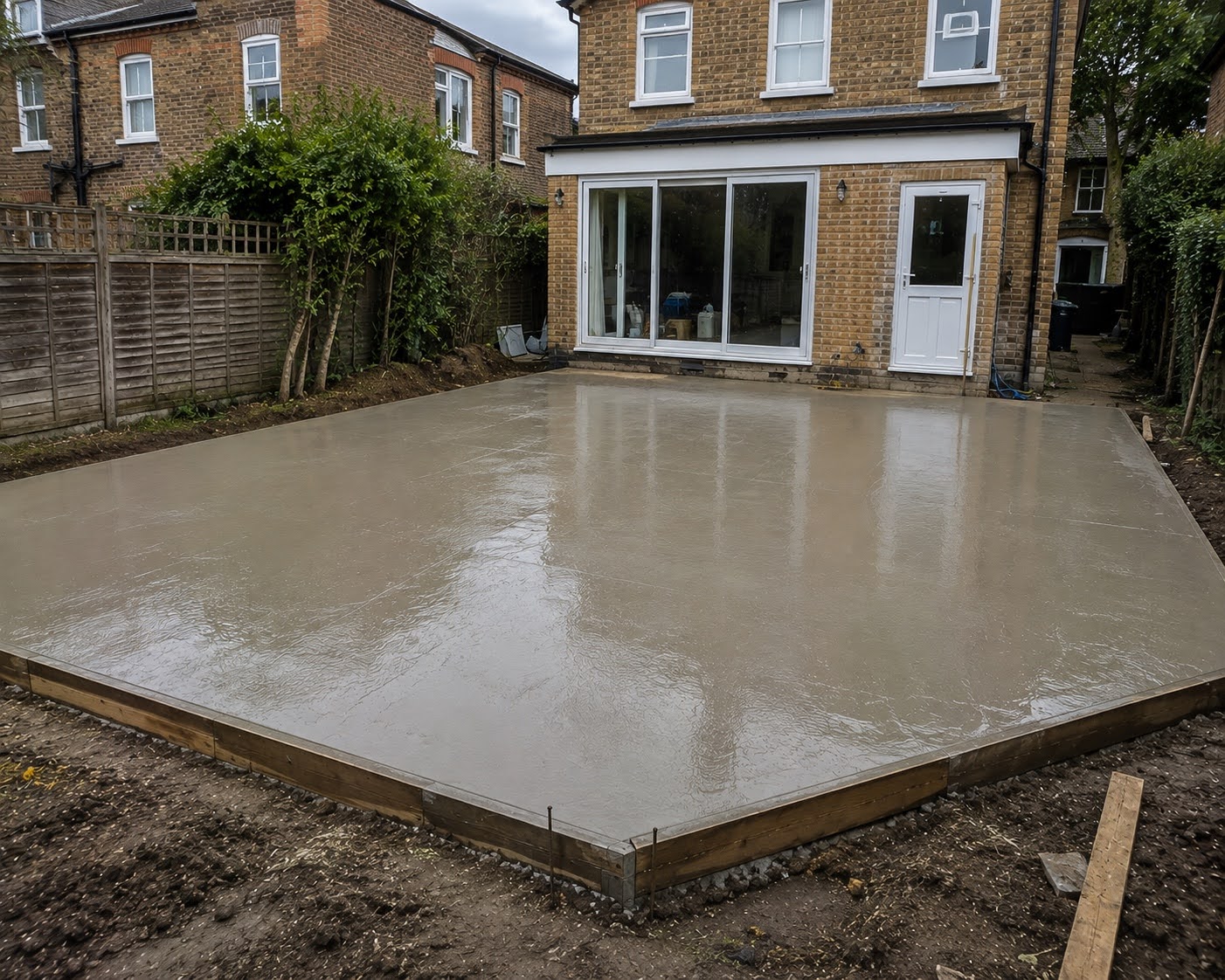 Residential concrete foundation installation in Ilford