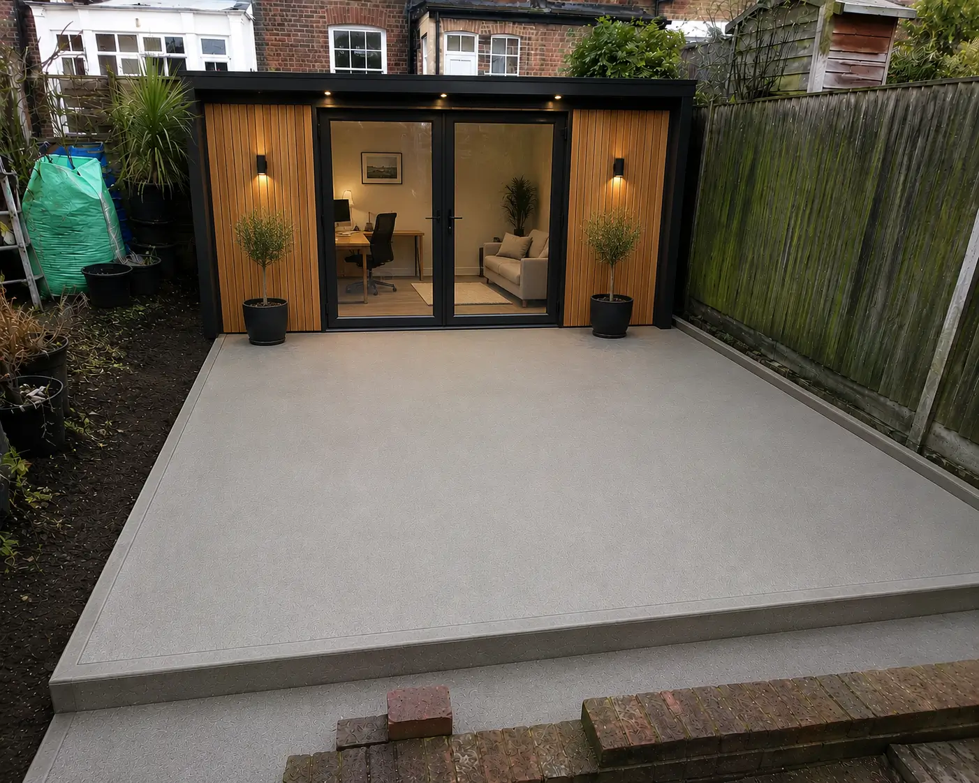 Completed concrete base