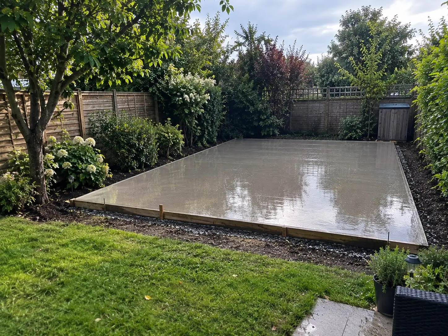 Reinforced concrete slab installation completed