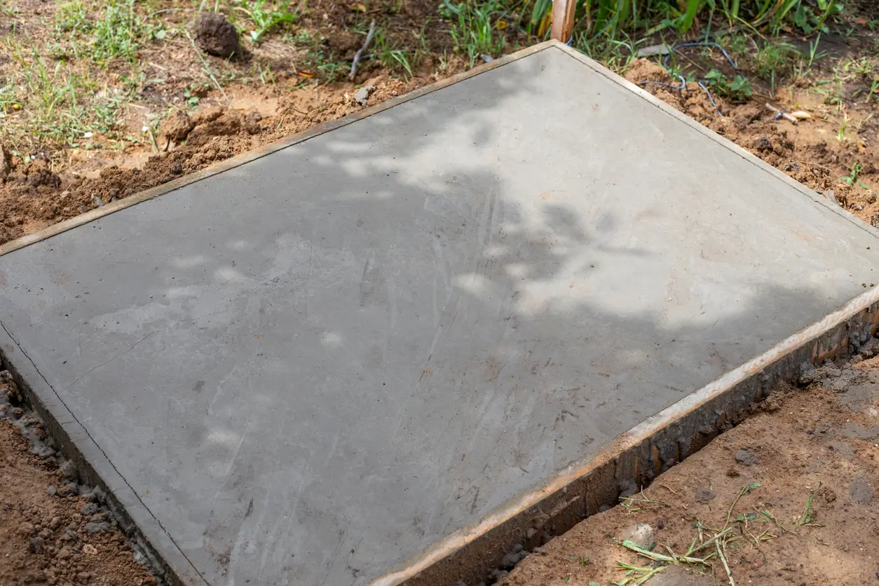 Reinforced concrete slab installation completed