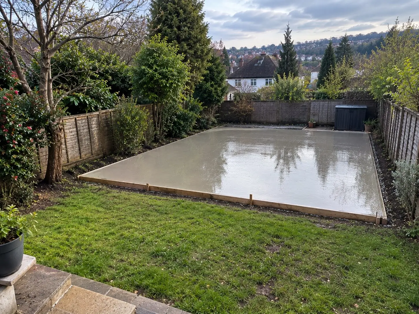 Residential concrete foundation installation in Barking