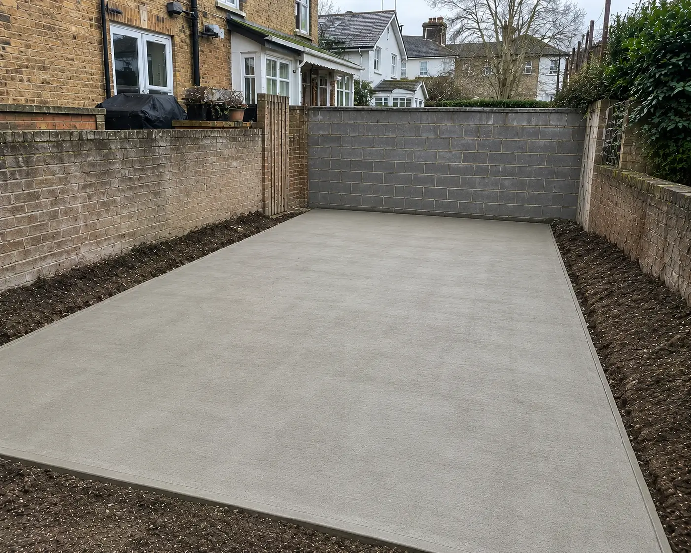 Garage foundation installation in Barking