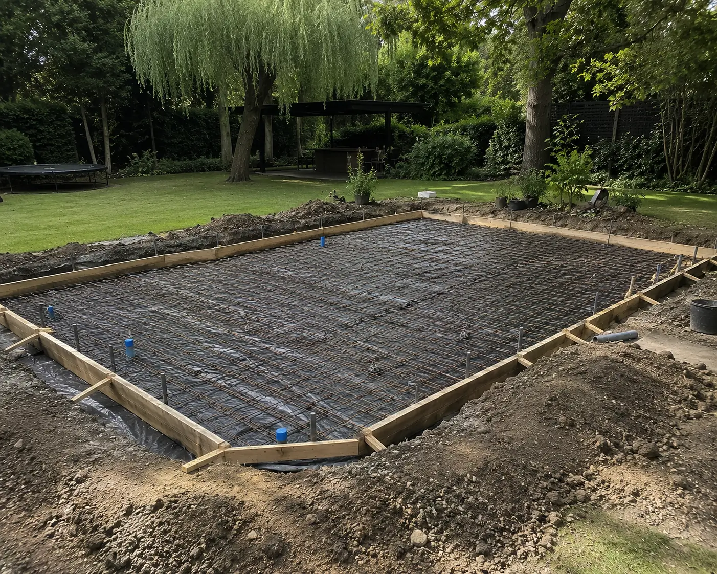 Residential garden office slab